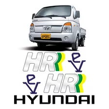 Adesivos Caminhão Hyundai Preto Hr Ev Emblemas Resinados