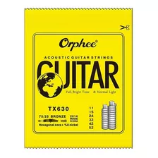 Cordas De Guitarra Acústica Orphee Tx630 11-52