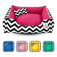 Cama Para Cachorro Gato Caminha Pet 60x60cm Lavável + Brinde Cor Chevron Pink