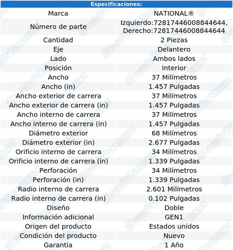 Par Baleros Dobles Rueda Del Int Geo Storm 90 Al 91 National Foto 3