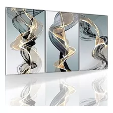 Quadro Decorativo Sala Trio Fios Abstrato Minimalista