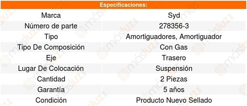 2 Amortiguadores Suspension Gas Trasero Kangoo 04-17 Foto 3