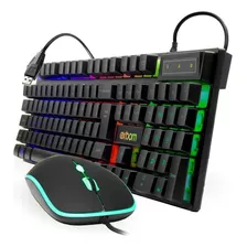 Kit Teclado Semi Mecânico + Mouse Led Rgb Abnt2 