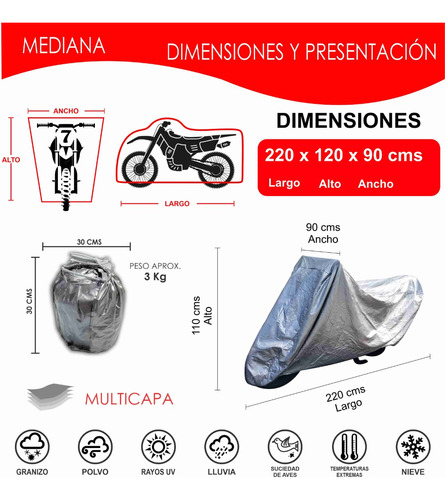 Funda Cubierta Lona Moto Cubre Honda Crf250f Foto 2