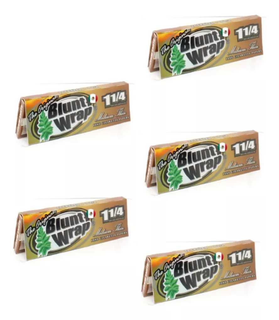 Combo 5 Cajas Rolling Papers Cueros Blunt Wrap Premium 1/4