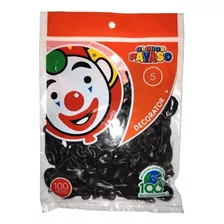 Globo Latex Decorator Redondo N° 5 Payaso C/100 Piezas Color Negro