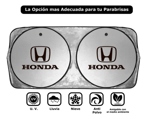 Tapasol Cubresol Antiuv Ventosas Logo Auto Honda Civic 1997 Foto 3