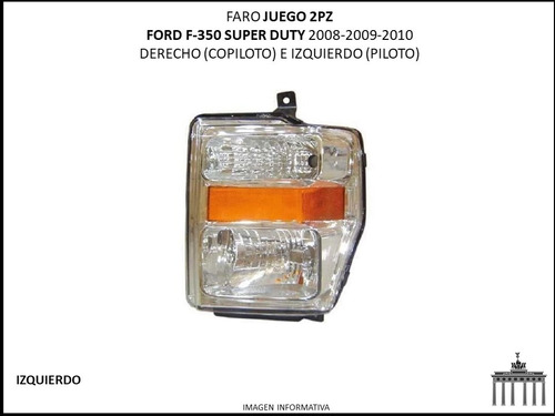 Faro Ford F-350 2008-2010 Super Duty Cromo Juego 2pz Ctt Foto 3