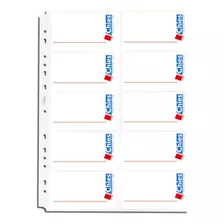 Plástico P/ Cartão Telefônico Kit 100 Folhas Capacidade 2000