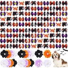 120 Piezas Lazos De Pelo De Halloween Perros Lazos De P...