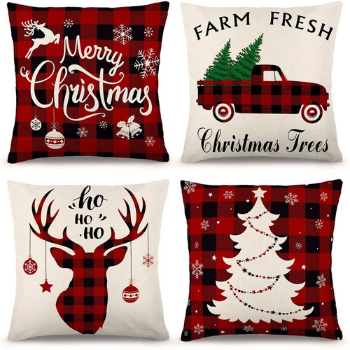 HERICOMX1 4 different patterns of Christmas pillowcase A