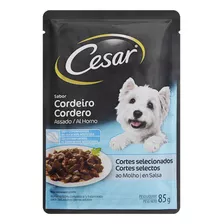 Ração Úmida Cesar Sachê Para Cães Sabor Cordeiro Assado 85g