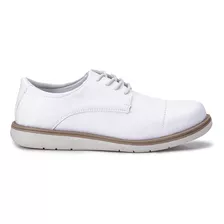 Sapato Masculino Branco Oxford Casual Confortável Enfermagem