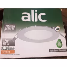 Artefacto Led Alic Redondo Embutir 12 W 3000k Luz Calida. 