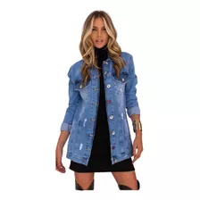 Jaqueta Jeans Feminina Revanche Noeline Destroyed Style Up