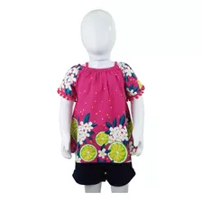 Conjunto Infantil Feminino Nanai Blusa Short Tamanho 1