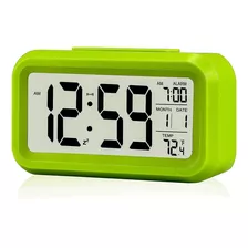 Reloj De Mesa Despertador Lcd Smart Optical Color Verde 