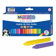 Dimeiggs Pack 2 Lapiz Cera 12 Colores Corto Jumbo Murano