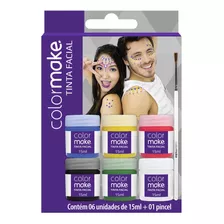 Cartela De Tinta Facial Líquida 6 Cores Básicas (colormake)