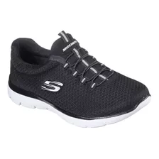 Tenis Skechers Summits Mujer Deportivo De Malla Color Negro