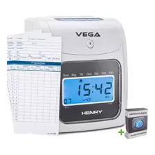 Relógio Ponto Henry Vega 50 Cartões Sistema Suporte Cartao