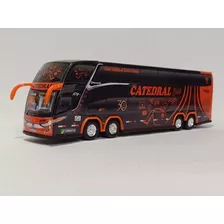 Miniatura Ônibus Catedral Black New G7 Dd 4 Eixos 30 Cm. Pre