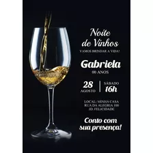 Convite Aniversário Festa Comemoração Festival Noite Vinhos