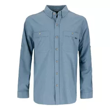 Camisa Manga Larga Sequoia Melange De Hombre Azul