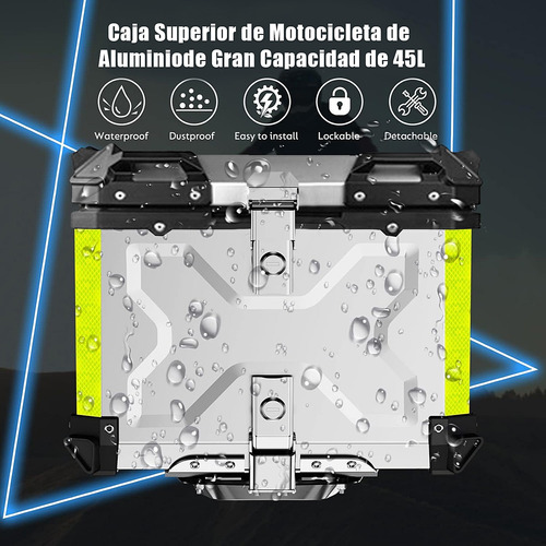 Maleteros Para Moto 45l Aluminio Caja Moto Para Grande Casco Foto 5