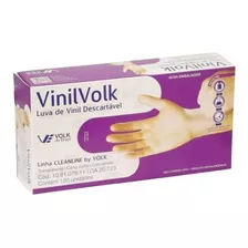 Luvas Descartáveis Volk Do Brasil Cor Transparente Tamanho Gg De Vinil Com Pó Em Kit De 10 X 100 Unidades 