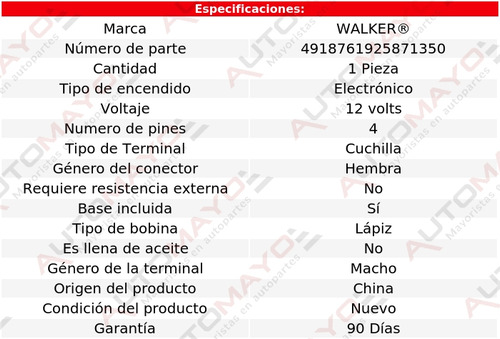 Bobina Walker Gs300 Para Lexus L4 2.0l 2018 - 2019 Foto 5