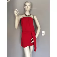 Po Vestido Rojo Strapless Mango, Talla M.