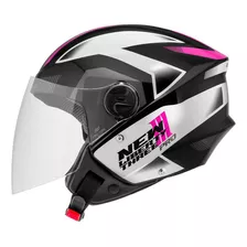 Capacete Aberto Pro Tork New Liberty Three Pro Brilhante Cor Rosa Tamanho Do Capacete 56