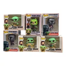 Set 6 Figuras Tipo Funko Pop Mandalorian Baby Yoda Star Wars
