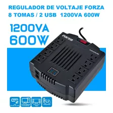 Regulador De Voltaje Forza 8 Tomas 2 Usb 1200va 600 Rj45