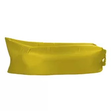 Sofa Inflavel Puff Boia Praia Camping Impermeável Portatil Cor Amarelo