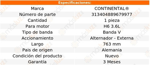 Banda 763 Mm Acc 911 H6 3.6l 94/98 Alternador - Externa Foto 2