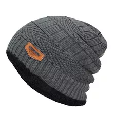 Touca Gorro Térmica Forrada Para Frio Intenso Bone Cinza