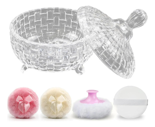 Conjunto De Puff E Recipiente De Talco Para Bebês Jaxbo Glas