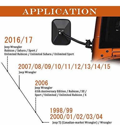Espejos Laterales Para Jeep Wrangler Foto 4