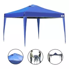 Barraca Gazebo Tenda Praia Dobravel Sanfonada 3x3m Azul Mor