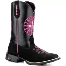 Bota Texana Feminina Cano Longo Country Montaria