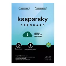 Licencia Kaspersky Antivirus 3 Pc 1 Año