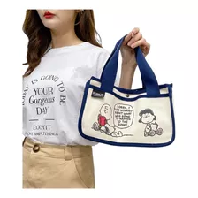 Mini Bolsa De Mano De Lona Multiusos Snoopy Gran Capacidad