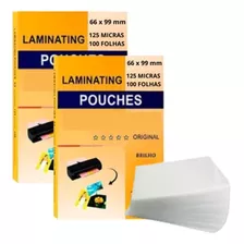200un Plástico Para Plastificação Pouch Cpf Sus 66x99 125mic