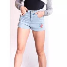 Short Aeropostale Roses 5 Bolsillos Bordado West Mujer Aero