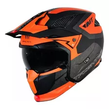 Casco Para Moto Mt Helmets Streetfighter Negro Y Naranja Mate Talle L 