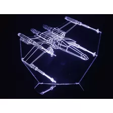 Luminária Led 3d X-wing Starfighter Star Wars Acrílico