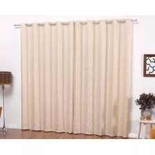 Cortina 4 Metros Para Quarto E Sala Em Jacquard 50% Blackout