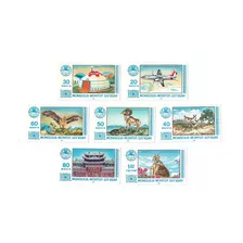 Mongolia 1983 Fauna Flora Transportes. Serie Mint Compl 7 V.